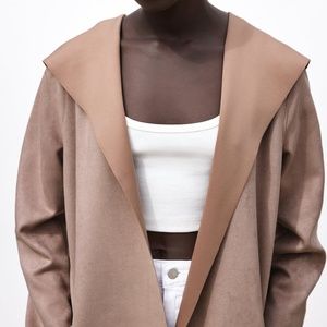 Zara Tan/Light Pink Cape Jacket